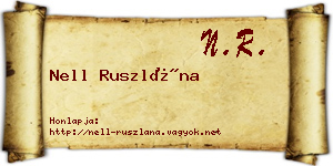 Nell Ruszlána névjegykártya